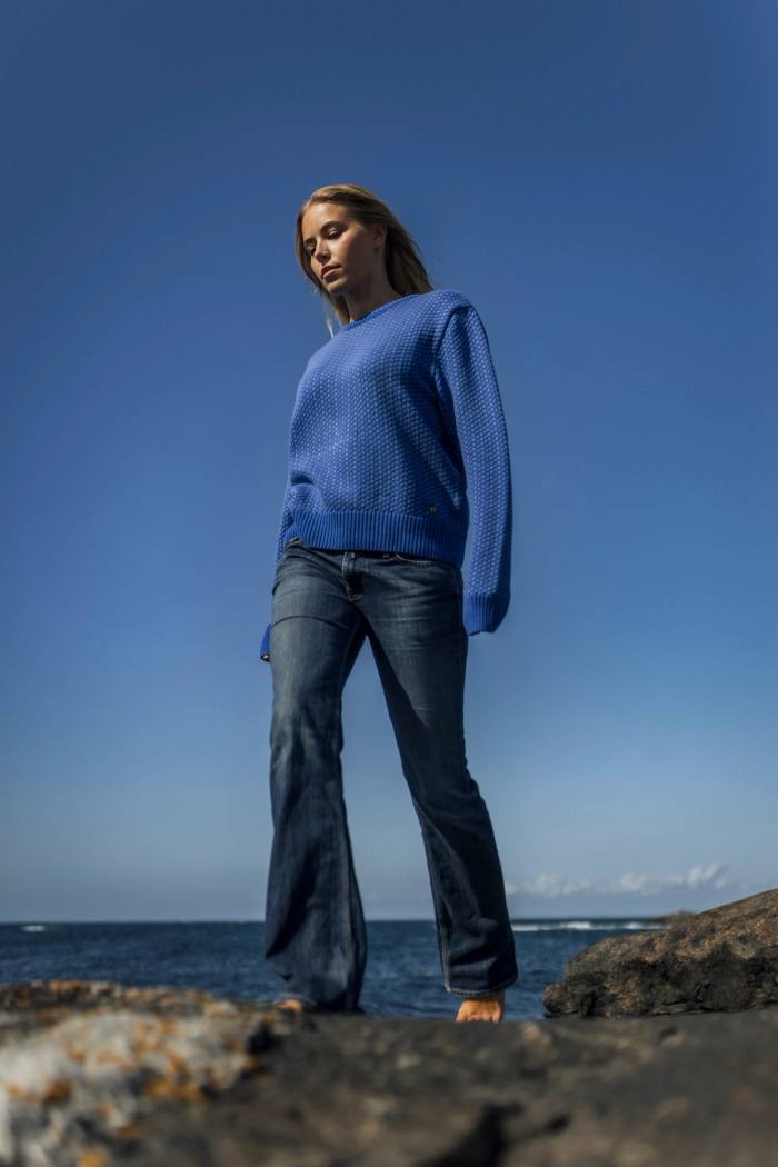 Secondary product image for "Olga Knit Sweater Blue Cotton"