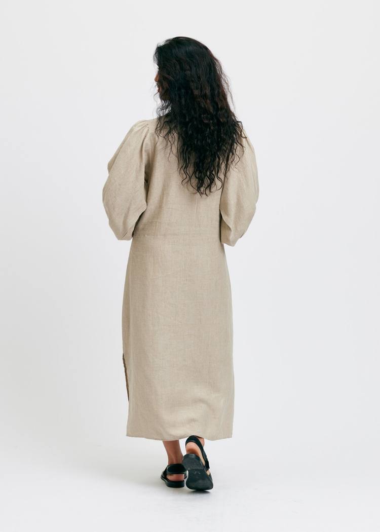 Secondary product image for "Casandra Klänning Linen Natur"