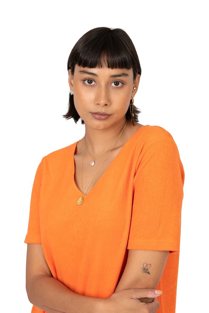 Secondary product image for "Hilda Frottéklänning Orange"