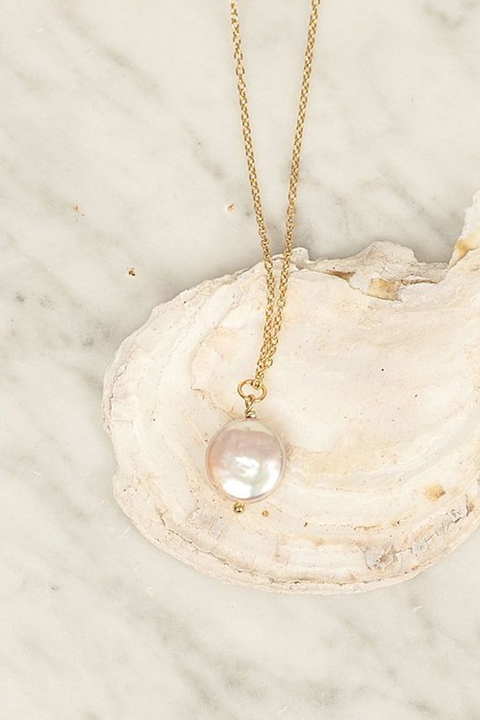 Secondary product image for "Halsband Pärla Slät Guld"