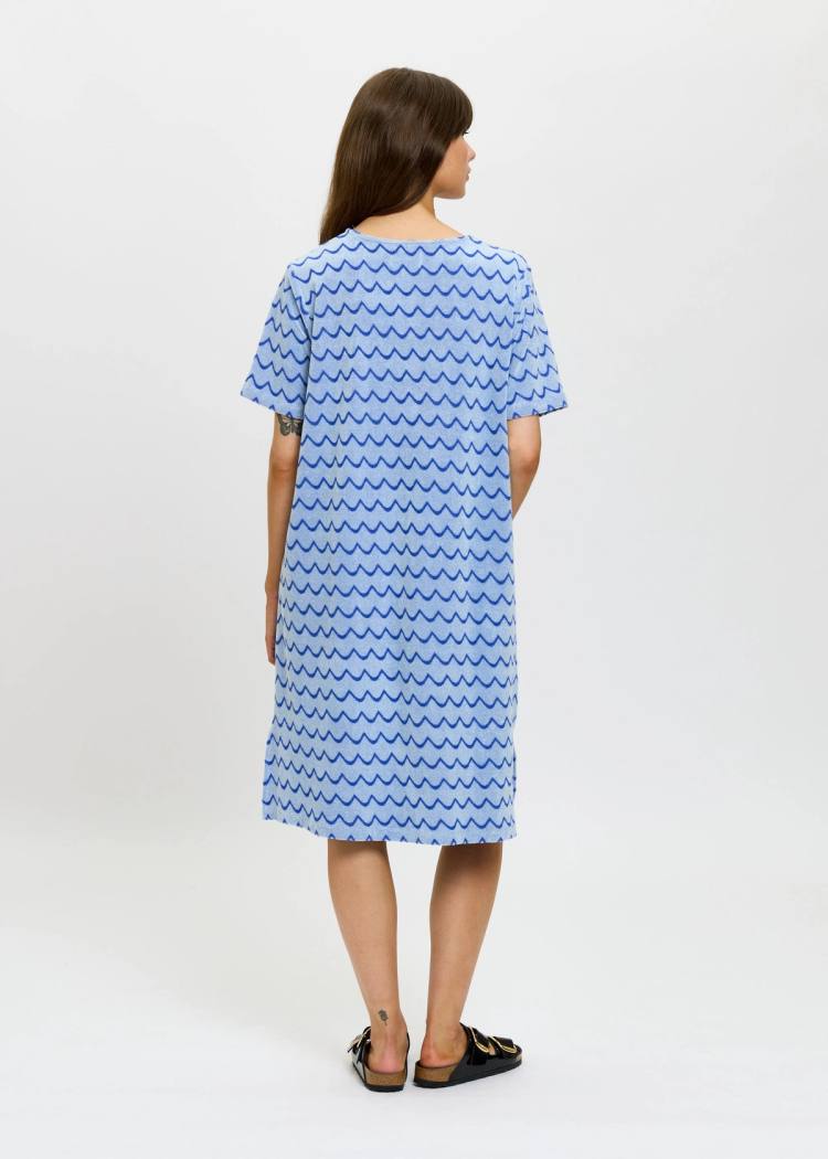 Secondary product image for "Hilda Frottéklänning Blå/Navy Våg"