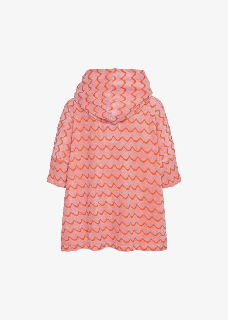 Secondary product image for "Frottéponcho Rosa Orange Våg Mini"