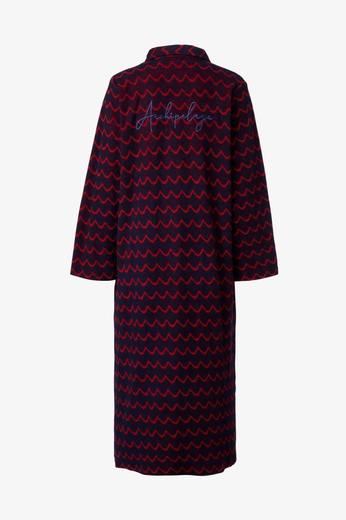 Secondary product image for "Bathrobe Archipelago Wave Navy Red"