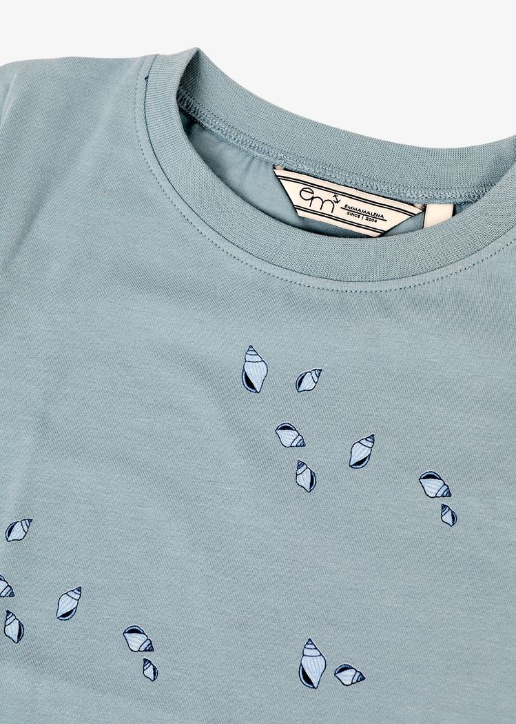 Secondary product image for "T-shirt Barn Mini Snäcka Granitblå"