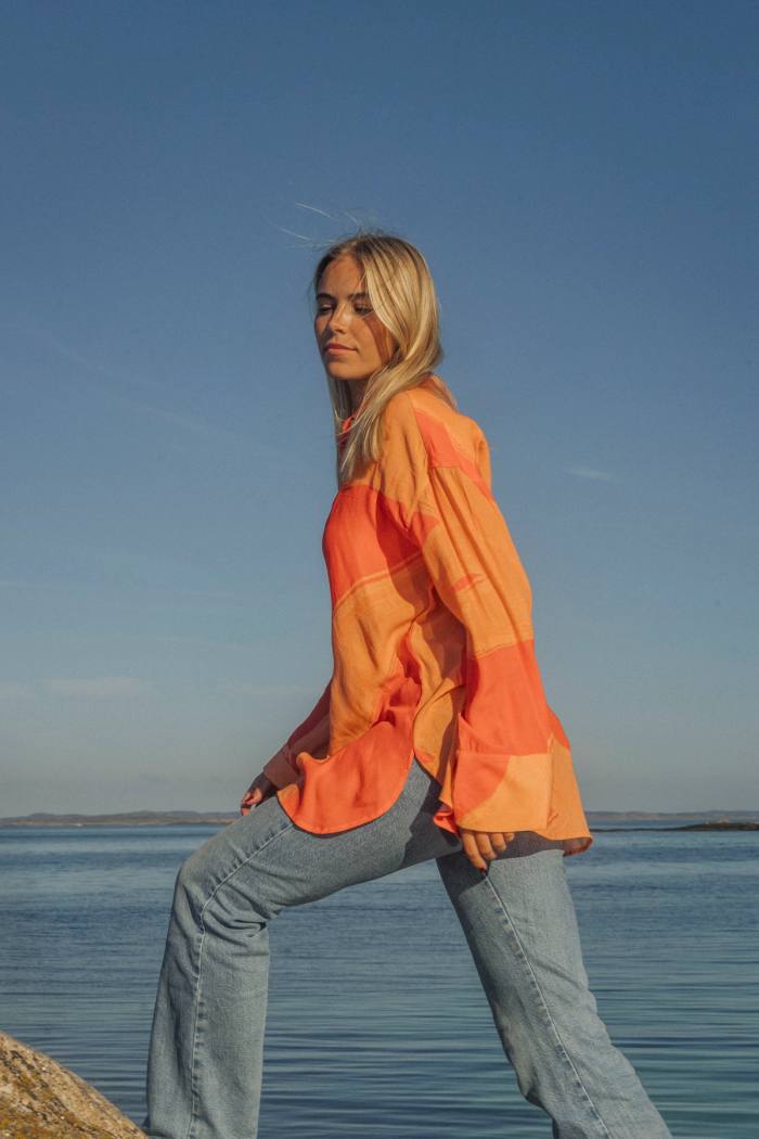 Secondary product image for "Melli Skjorta Ocean Line peach"