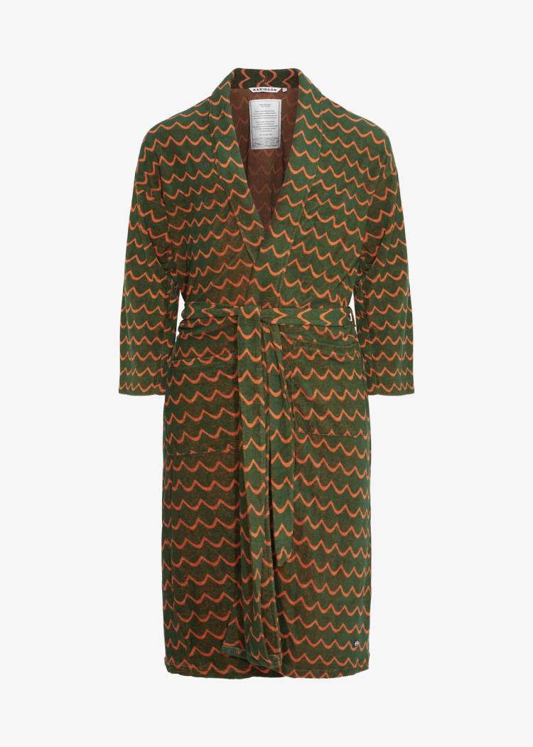 Secondary product image for "Bathrobe Tie Wave Petrol Green Orange"