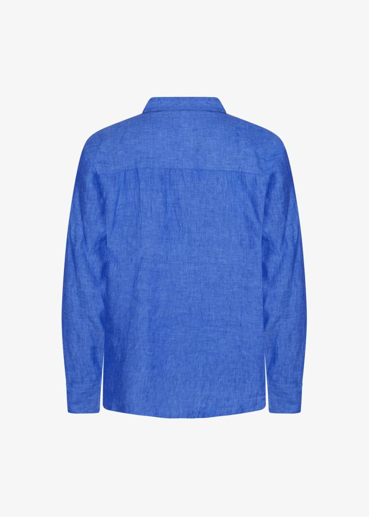 Secondary product image for "Three Pocket Overshirt Linne Blåblå"