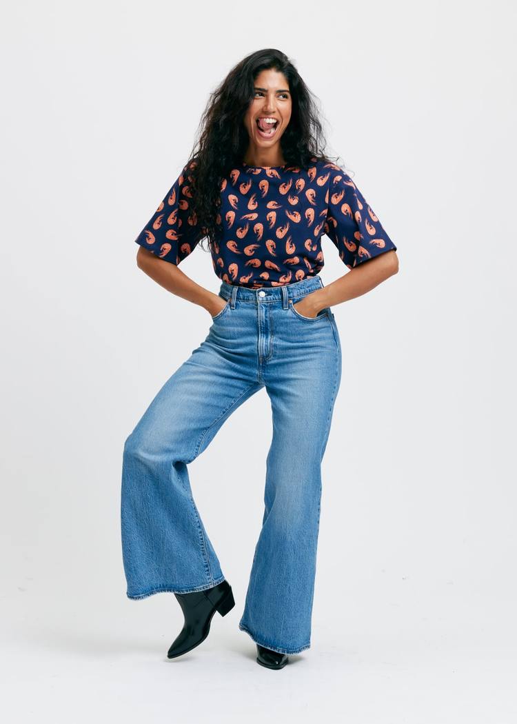 Secondary product image for "Tuva T-shirt Räka Marinblå"