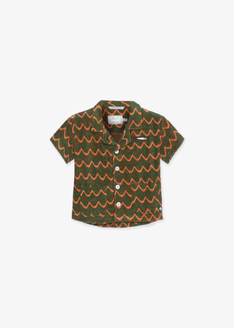 Secondary product image for "Terry shirt Wave Green Orange Kids"