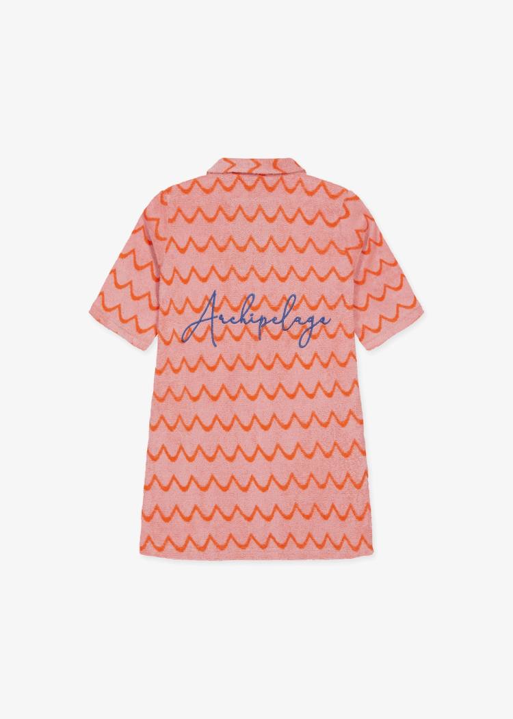 Secondary product image for "Bathrobe Archipelago Pink Orange Children"