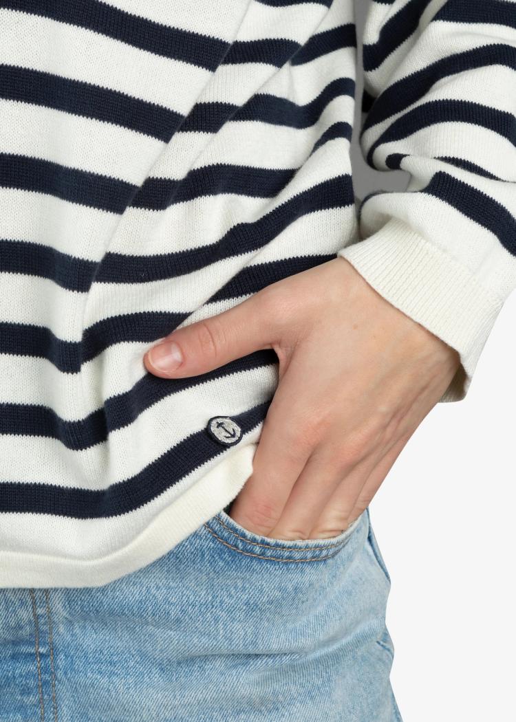 Secondary product image for "Stina Stickad Tröja Rand Marinblå"