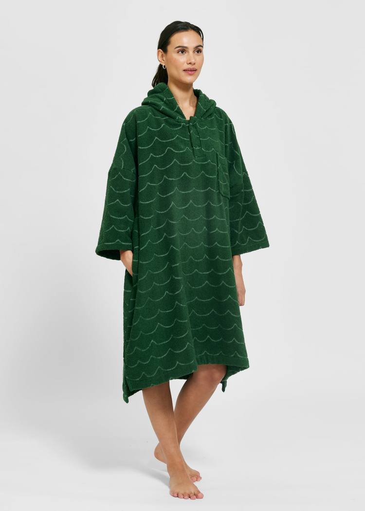 Secondary product image for "Frottéponcho Våg Grön"