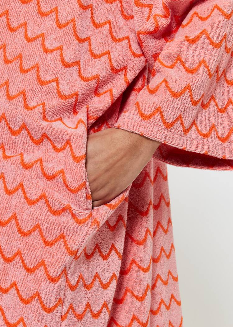 Secondary product image for "Frottéponcho Våg Rosa Orange LS"