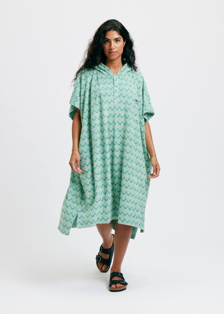 Secondary product image for "Terry Towel Poncho Mint Wave"