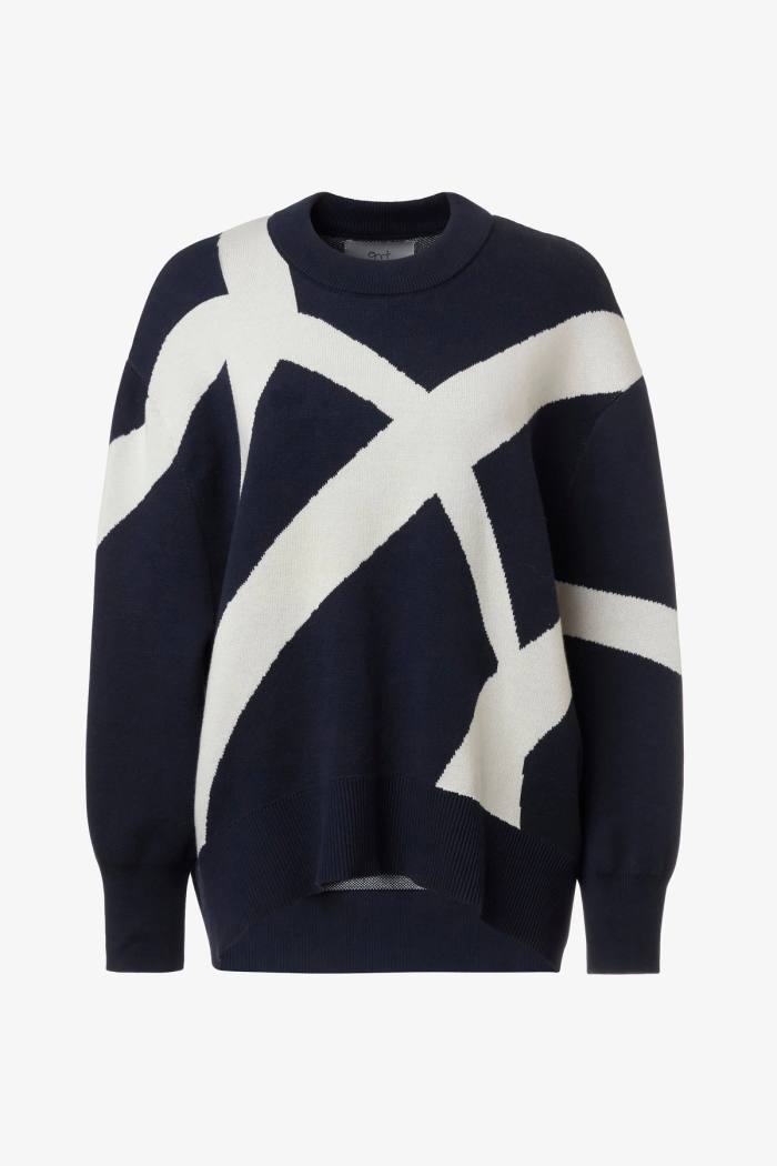 Secondary product image for "Brygg stickad tröja Navy"