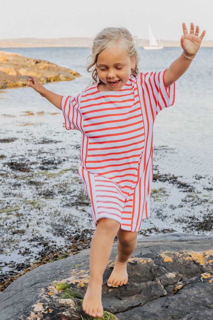 Secondary product image for "Lina Dress Stripe Red White Child"