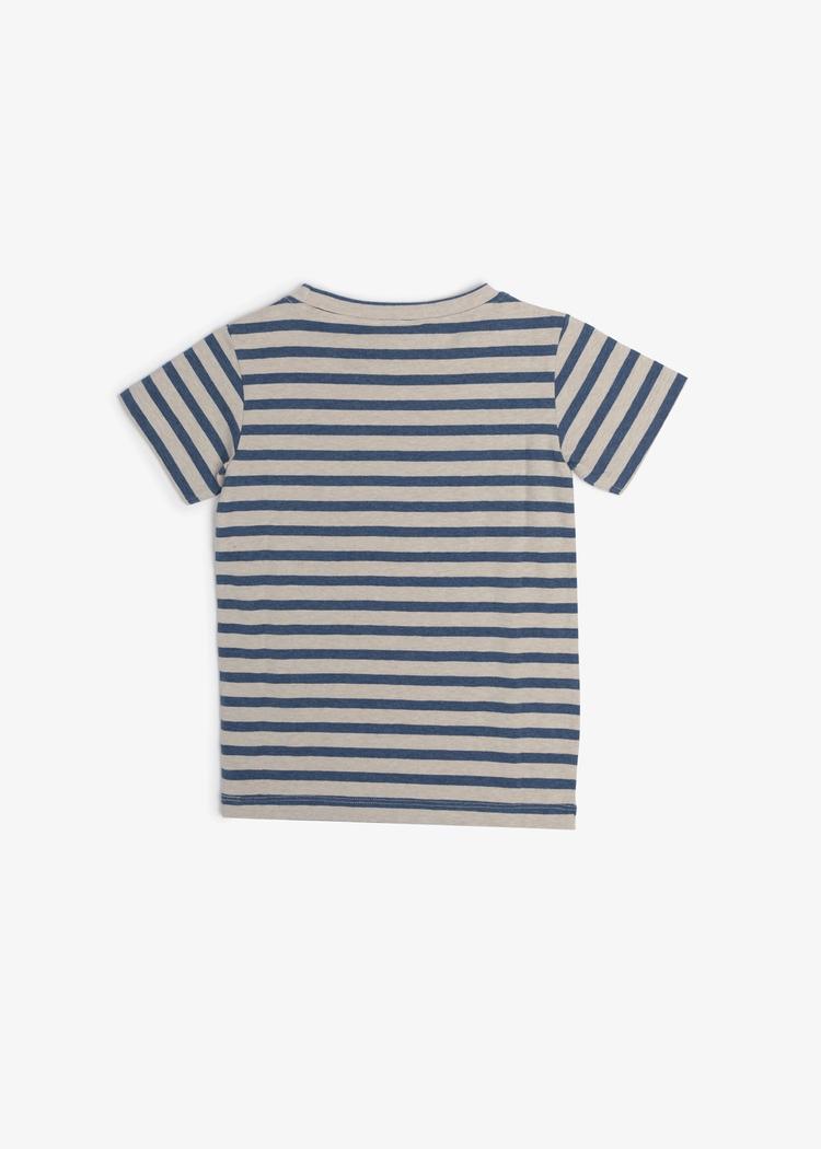 Secondary product image for "T-shirt Ankare Rand Blå & Sand"