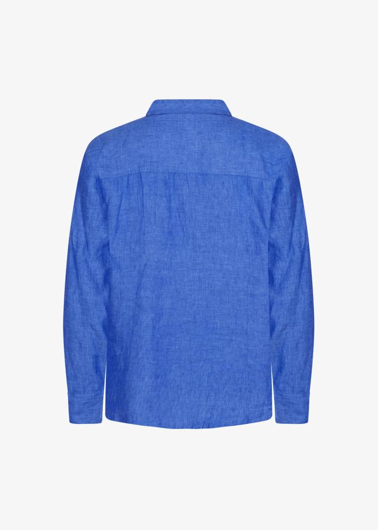 Secondary product image for "Three Pocket Overshirt Linne Blåblå"