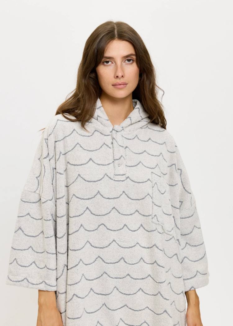 Secondary product image for "Terry Poncho Wave Ecru Long Sleeve"