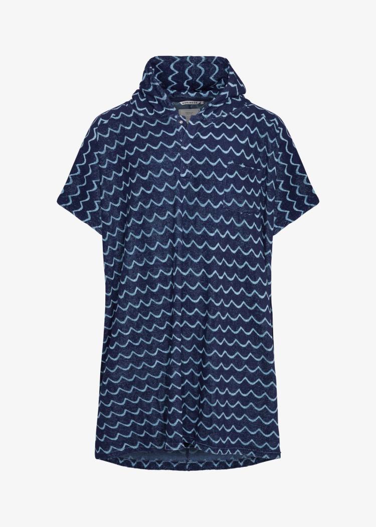Secondary product image for "Frottéponcho Våg Navy Ljusblå"