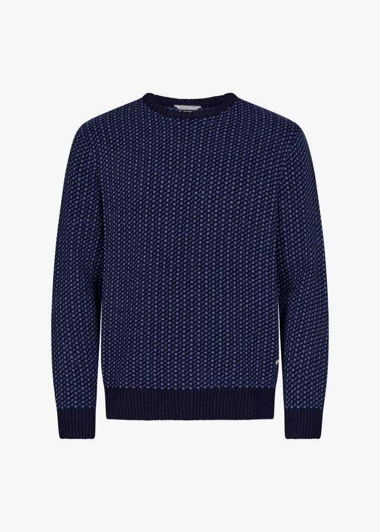 Secondary product image for "Sven-Bertil Stickad Tröja Marinblå"