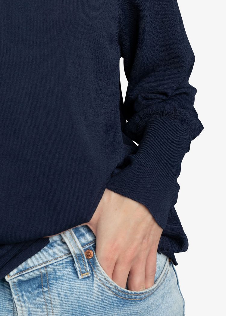 Secondary product image for "Edith Stickad Tröja Marinblå"