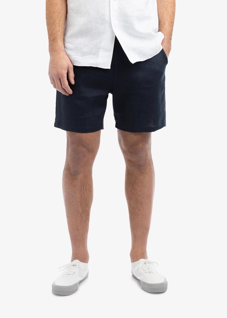Secondary product image for "Benny Linneshorts Marinblå"