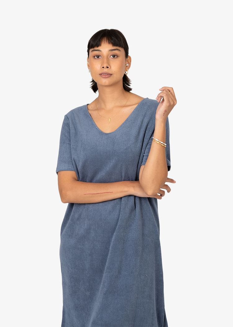 Secondary product image for "Hilda Dress Terry Petrol"