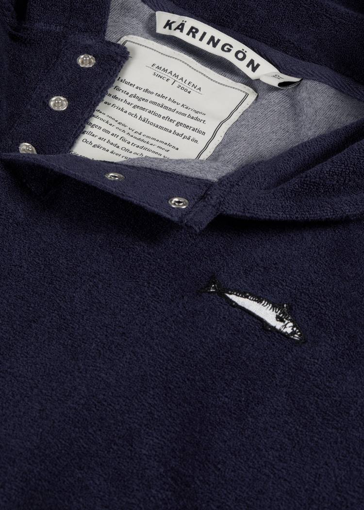 Secondary product image for "Frottéponcho Marinblå LS"