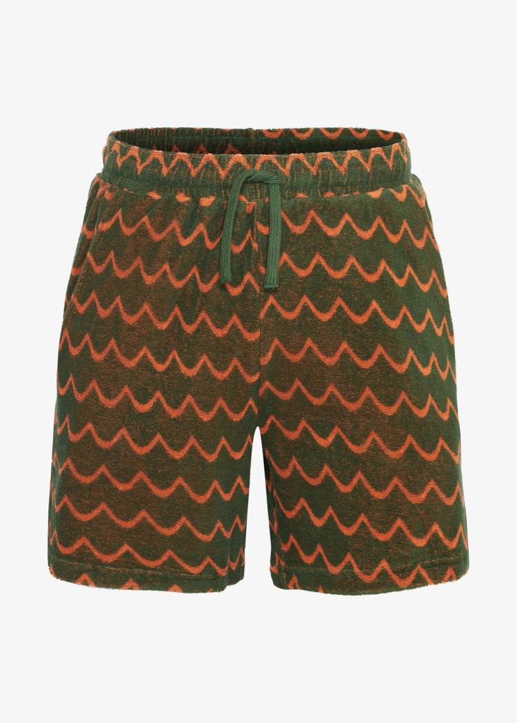 Secondary product image for "Strand Frottéshorts Våg Grön Orange"