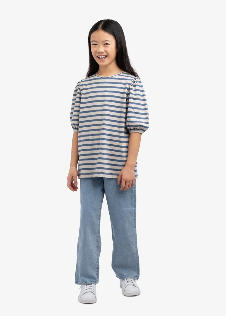 Secondary product image for "Molly Puff Blouse Stripe Blue Sand Kids"
