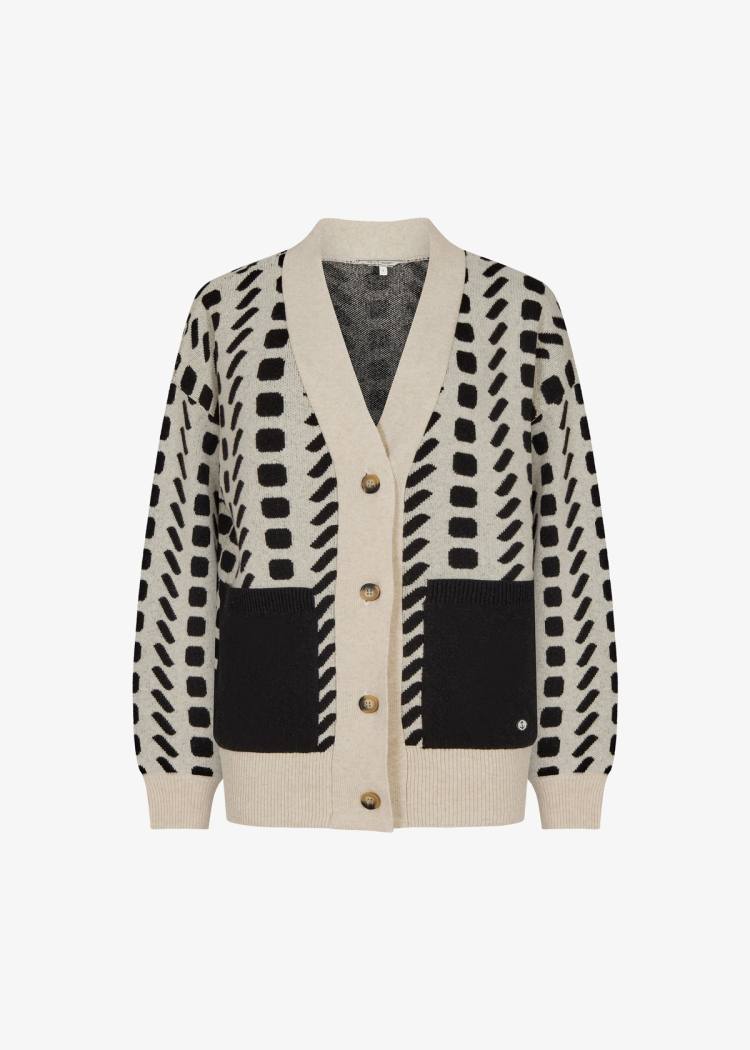 Secondary product image for "Piren Cardigan Offwhite Black"