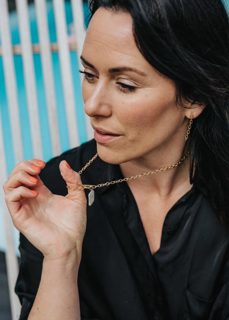 Secondary product image for "Halsband Lås Pärla Guld"