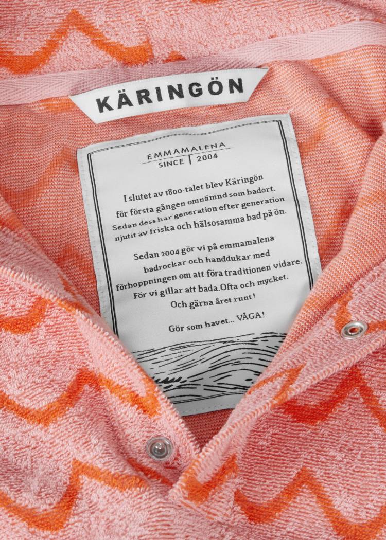 Secondary product image for "Frottéponcho Våg Rosa Orange LS Herr"