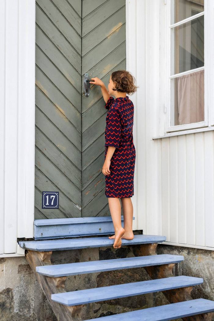 Secondary product image for "Badrock Archipelago Navy Röd Våg Barn"