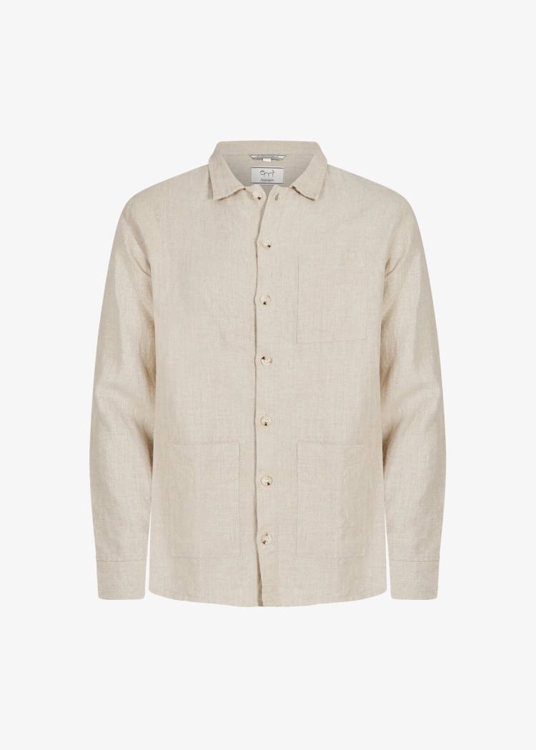 Secondary product image for "Three Pocket Overshirt Linen Beige"