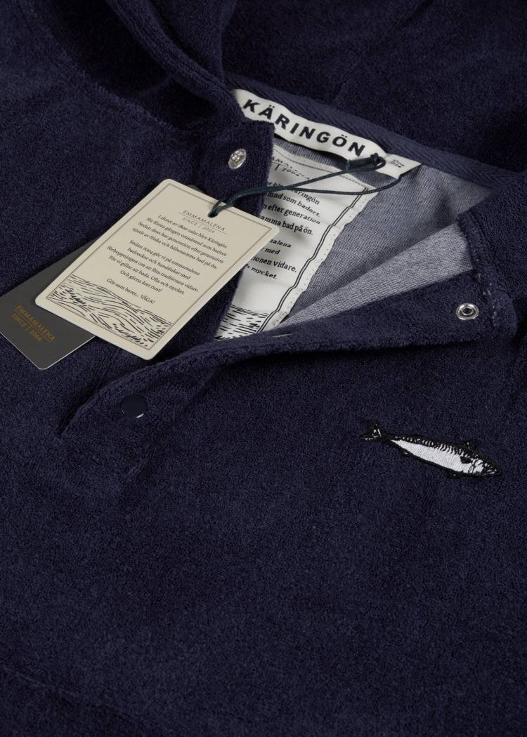 Secondary product image for "Frottéponcho Marinblå Barn LS"