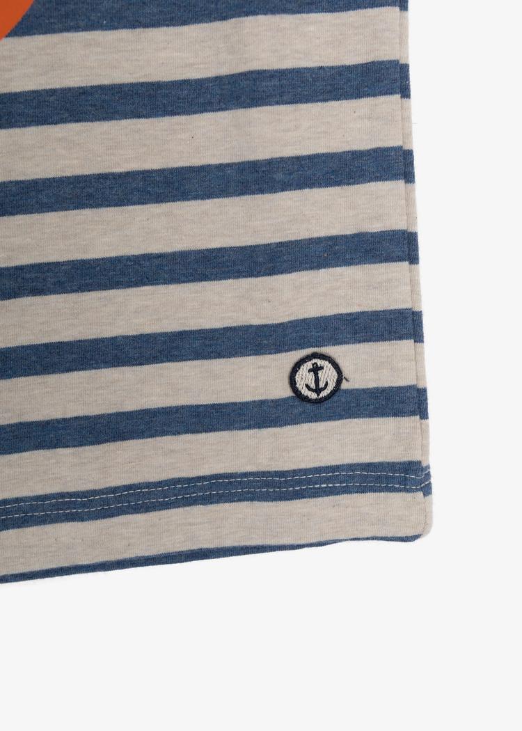 Secondary product image for "T-shirt Ankare Rand Blå & Sand"