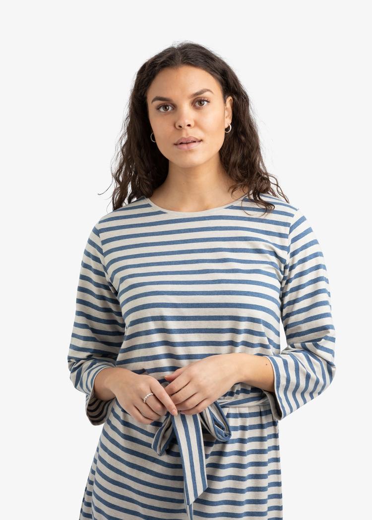 Secondary product image for "Sigrid Dress Stripe Blue Sand"