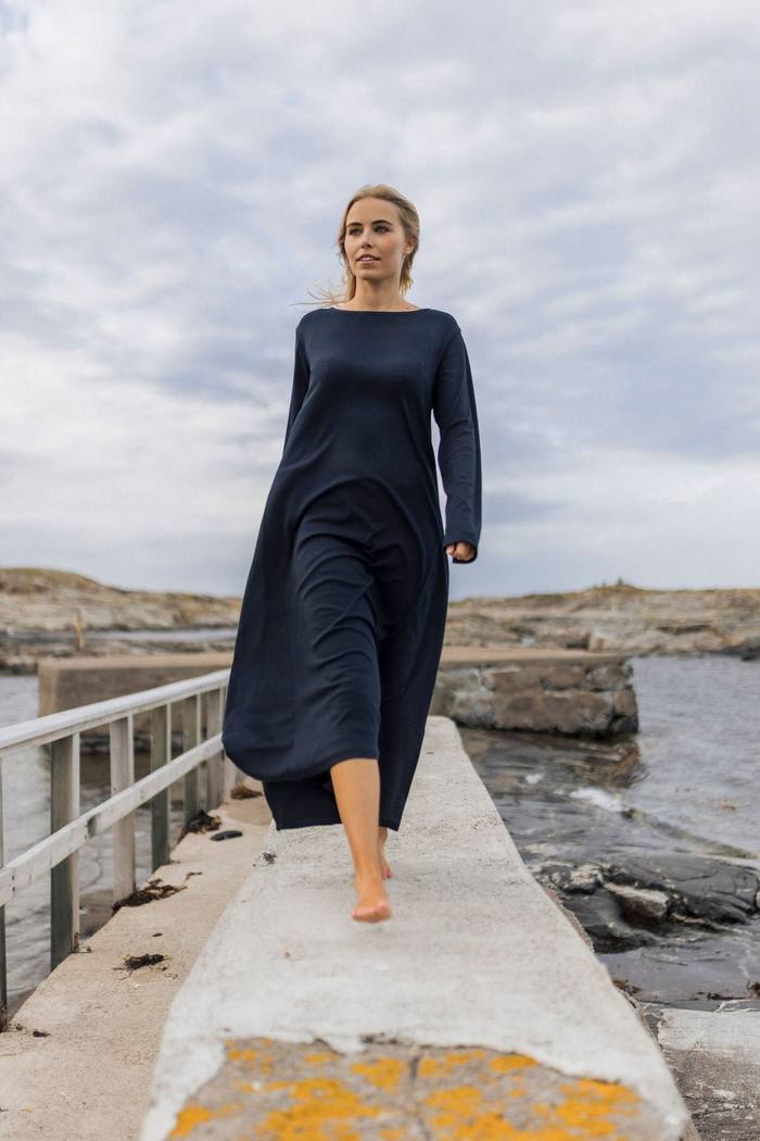 Secondary product image for "Susanna Klänning Ribb Navy"