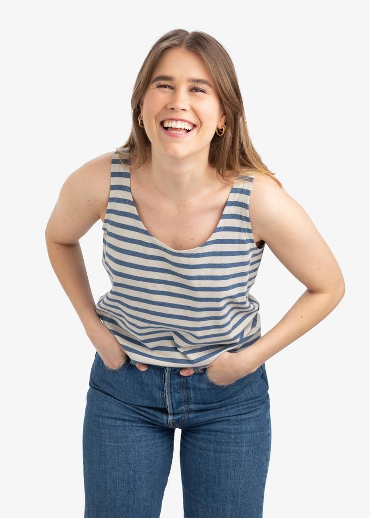 Secondary product image for "Melina Top Rand Blå & Sand"