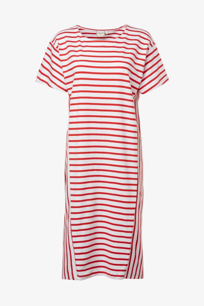 Secondary product image for "Lina Dress Stripe White Red"