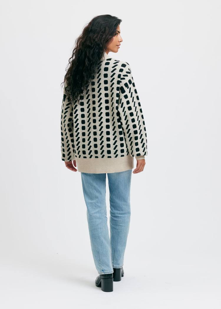 Secondary product image for "Piren Cardigan Offwhite Black"