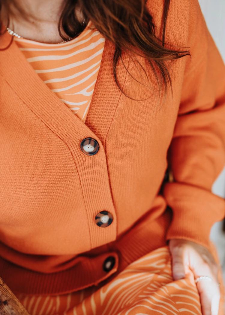 Secondary product image for "Signe Cardigan Orange"