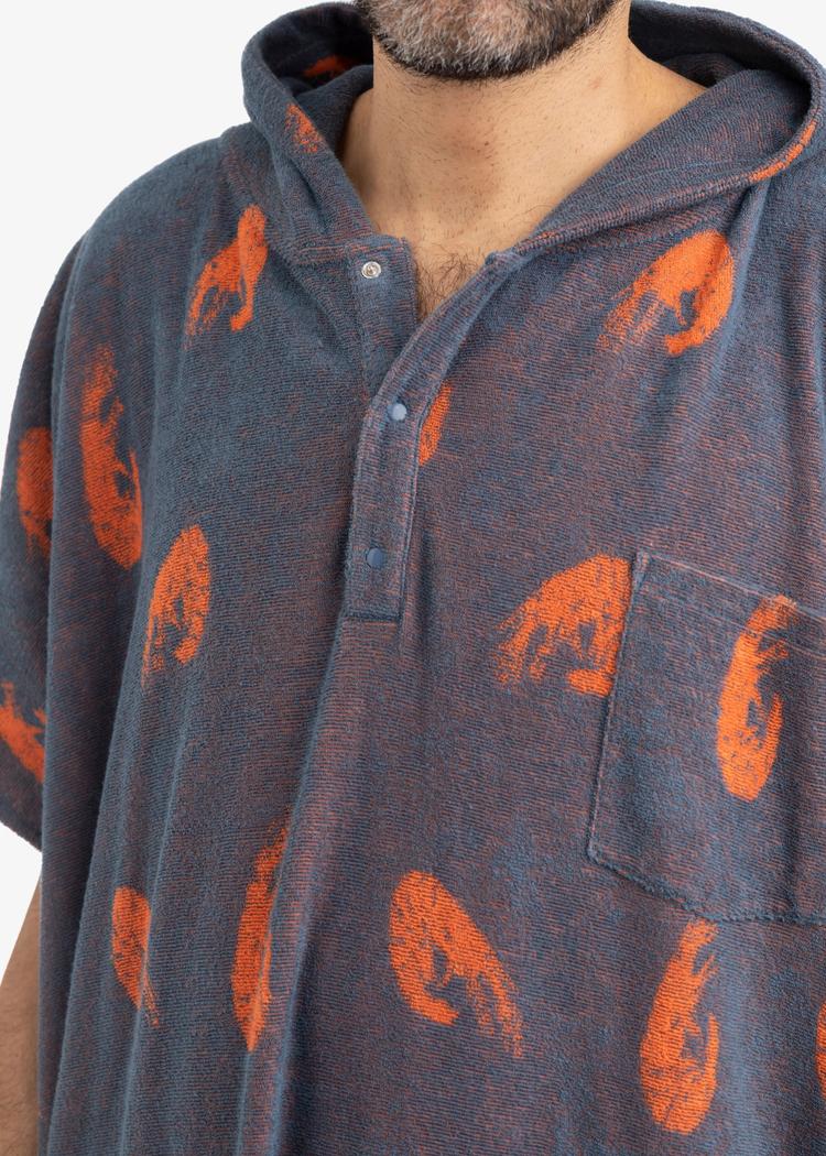 Secondary product image for "Terry Poncho Shrimp Petrol"