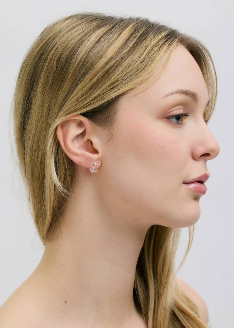 Secondary product image for "Earring Anchor Silver"