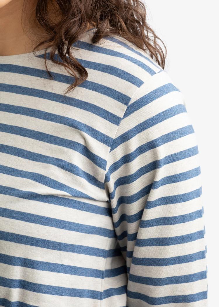 Secondary product image for "Sigrid Dress Stripe Blue Sand"
