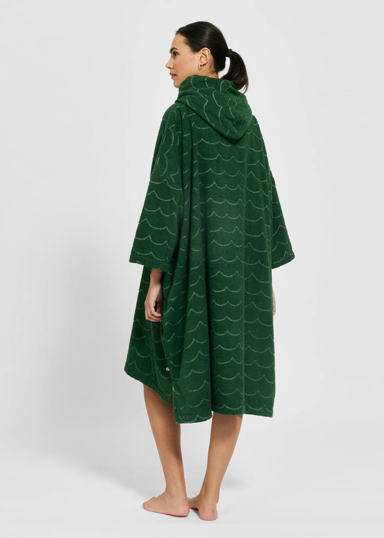 Secondary product image for "Frottéponcho Våg Grön"
