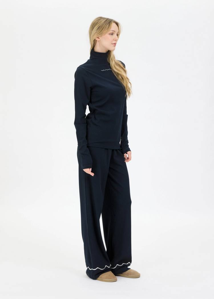 Secondary product image for "Byxa Ribb Windy Wave Navy"