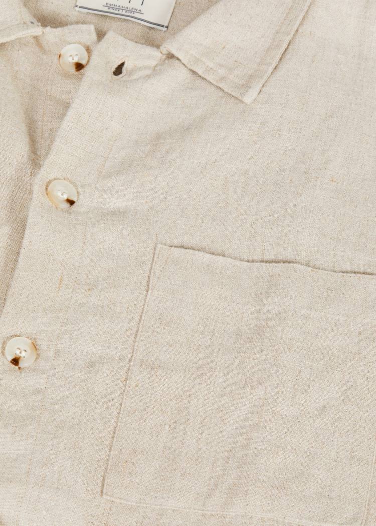Secondary product image for "Three Pocket Overshirt Linen Beige"